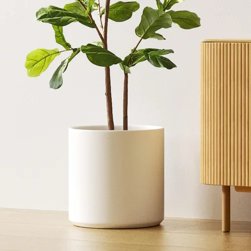 Miniatura 8 de LE TAUCI Maceta de 12 pulgadas para plantas, macetas de cerámica para plantas de interior, macetas cilíndricas modernas de mediados de siglo