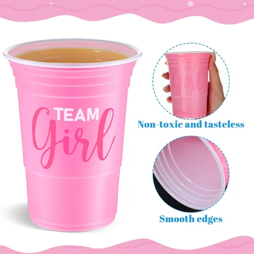 Miniatura 3 de Norme 30 vasos de plástico para revelación de género, color azul y rosa, suministros de revelación de género, equipo y niña, desechables para 16 oz