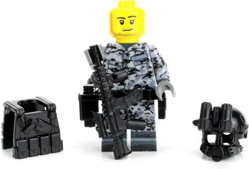 Miniatura 2 de Battle Brick Soldado coleccionable del equipo de respuesta urbana de 1.6 pulgadas de alto Accesorios fabricados en los Estados Unidos Minifig