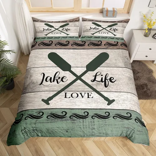 Miniatura 17 de Erosebridal Funda de edredón náutica para niños y niñas, juego de ropa de cama azul y blanco oceánico, funda de edredón de tabla de surf Hawaii