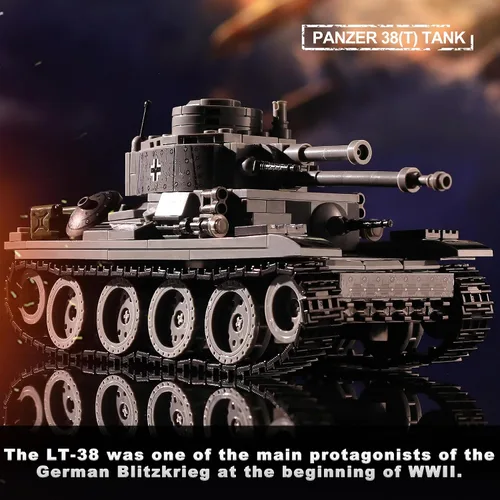 Miniatura 3 de Conjuntos de construcción de juguetes de tanques del ejército de la Segunda Guerra Mundial (1008 piezas) Compatibles con Lego, crea un tanque