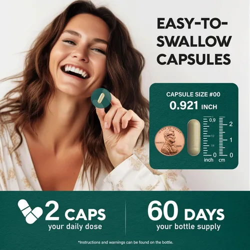 Miniatura 5 de Cápsulas de suplemento de melena de león - Melena de león orgánica - Fabricado en EE.UU. - Extracto de cuerpos fructíferos - 1200 mg, 25%