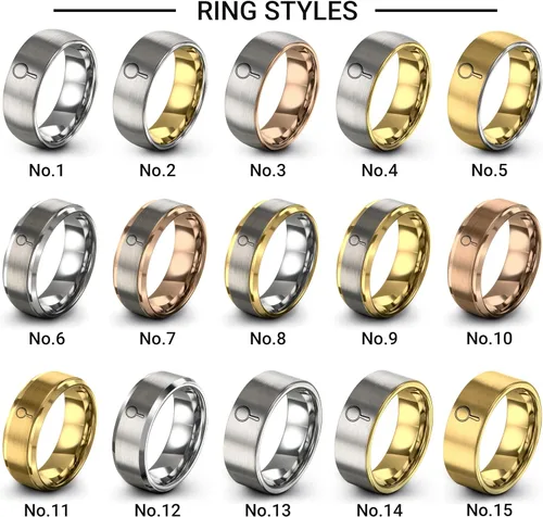 Miniatura 4 de Regalo para fanático estético vintage, anillo de espejo de mano, 0.315 in, pulido pulido, tungsteno, aniversario, boda, grabado personalizado