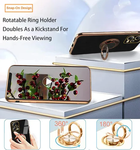 Miniatura 7 de Compatible con Xiaomi Redmi Note 12 Pro Plus Case Ring Holder Magnet Green, para Redmi Note 12 Pro Plus Funda de teléfono de silicona a prueba