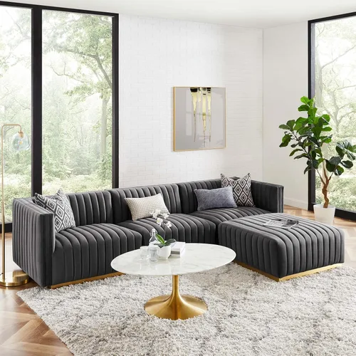 Miniatura 12 de Modway Conjure Seccional, Oro Negro