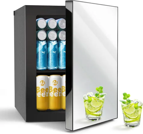 Miniatura 8 de Mini Refrigerador Compacto de 24 Latas/0.9 Pies Cúbicos para Refrescos, Bebidas, Cerveza o Vino, Pequeño Refrigerador Enfriador de Bebidas Portátil