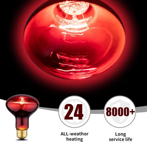 Miniatura 5 de Bombilla de calor para reptiles, bombillas de calor infrarrojo de 100 W, bombilla roja para serpiente, tortuga, dragón barbudo, lagarto, pollos