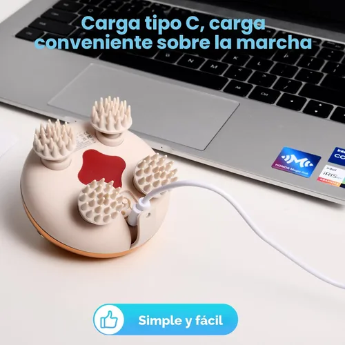 Miniatura 5 de arboleaf Masajeador Eléctrico para el Cuero Cabelludo, Masajeador de Cabeza, Alivio del Estrés del Cuero Cabelludo, 5 en 1 Amasado, 128 Nodos