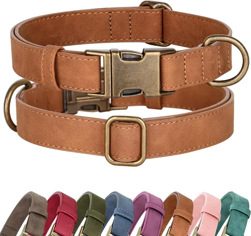 Miniatura 9 de Didog Collar de perro de cuero PU suave, elegante collar de perro de liberación rápida para perros grandes, fácil de limpiar, collar ajustable