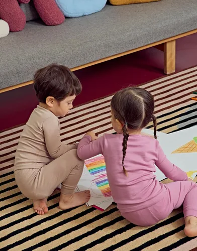 Miniatura 5 de moimoln Pijama de algodón suave y liso de manga larga para bebés y niños, 6 meses a 5 años