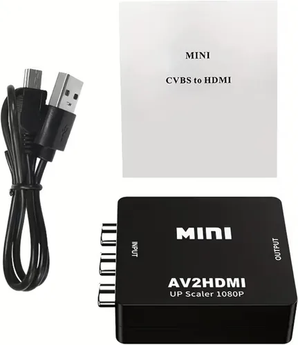 Miniatura 6 de Convertidor RCA a HDMI, AV a HDMI, 1080P Mini RCA Compuesto Video Audio Adaptador Convertidor Compatible con TV/PC/PS3/Xbox VHS/VCR/Blue-Ray