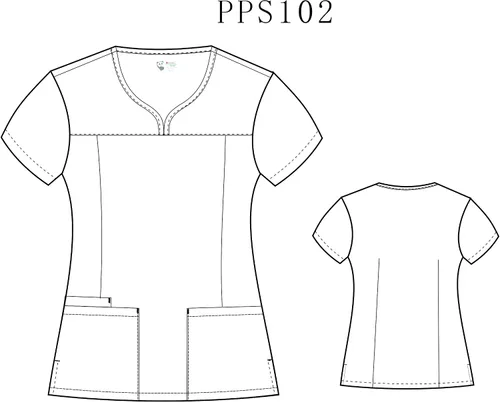 Miniatura 5 de Impresión digital Stretch Scrubs Top - Pandamed Notch Neck Mujeres Stretch Top PPS102