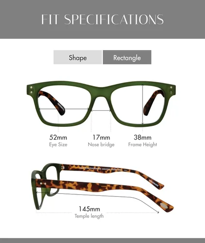 Miniatura 6 de Scojo New York Bookman - Lentes de lectura con luz azul, hechos a mano, resistentes a los arañazos, para mujeres y hombres, color verde Amazon
