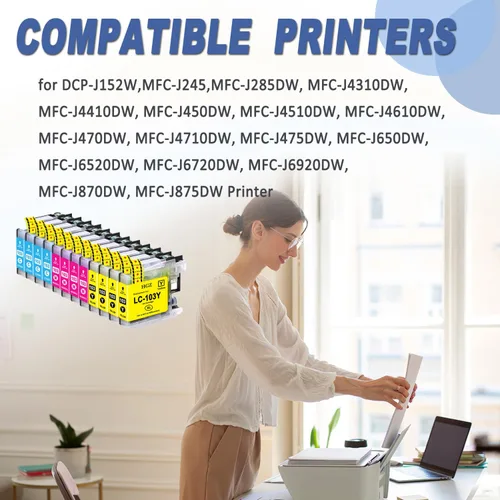 Miniatura 2 de HGZ LC103XL - Cartucho de tinta de color compatible con LC103 LC103XL trabajado para MFC J870DW J450DW J470DW J650DW J4410DW J4510DW J4710DW J6720