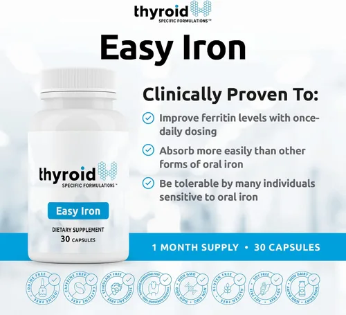 Miniatura 2 de Hierro fácil: suplemento de hierro de alta potencia formulado por médicos para mejorar la energía y el bienestar, suave con el estómago, ideal