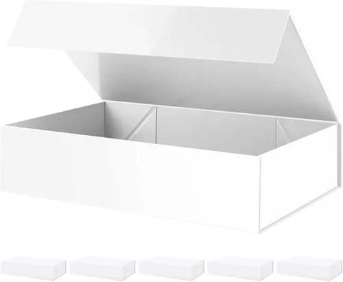 Miniatura 19 de PACKHOME Caja de regalo de 11.5 x 8 x 2.5 pulgadas, caja resistente para camisas con tapa magnética para múltiples ocasiones (negro brillante)