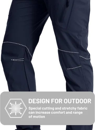 Miniatura 14 de TACVASEN Pantalones tácticos ligeros para senderismo, impermeables, de secado rápido, para trabajo, lluvia, exteriores, 8 bolsillos
