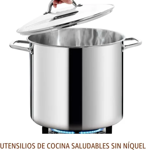 Miniatura 3 de HOMICHEF OLLA STOCK POT GRANDE DE 24 CUARTOS DE GALÓN CON TAPA - Batería de Cocina Stockpot de Acero Inoxidable Sin Níquel de 24 Cuartos de Galón