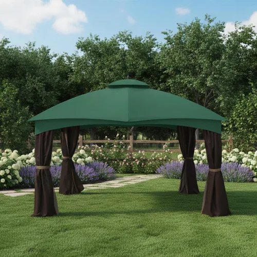 Miniatura 2 de Garden Winds Cubierta superior reforzada RipLock 350 de repuesto compatible con Allen Roth modelos de cenador de 10 x 12 pies GF-12S004B, Verde