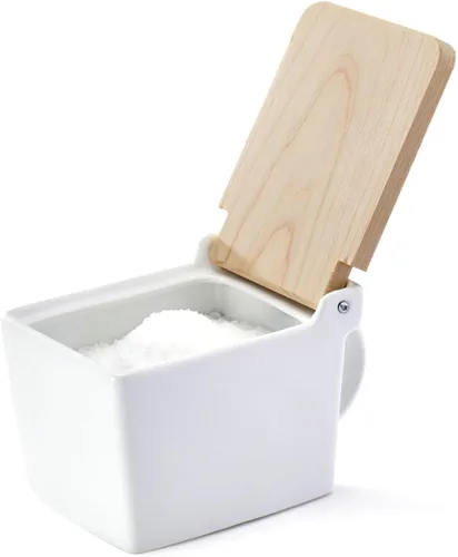 Miniatura 2 de Zero Japan Bee House - Caja de sal premium con tapa de Hinoki - Recipiente para sal marina y especias - Elegante contenedor para encimera de cocina