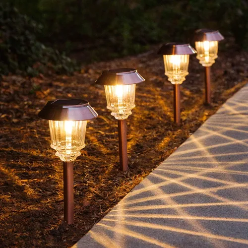 Miniatura 7 de XMCOSY+ Luces solares impermeables para exteriores, paquete de 4 luces solares para exteriores, 10-40 LM regulables, luces solares de cristal LED
