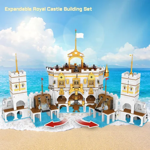 Miniatura 4 de JMBricklayer Conjuntos de Construcción de Castillo de Royal Bay, Kit de Construcción de Castillo Medieval Ideas 41109, Conjunto de Construcción MOC
