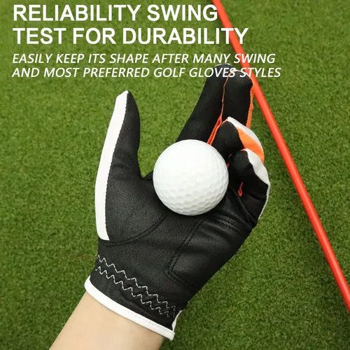Miniatura 3 de FINGER TEN Guantes de golf para niños y niñas, mano izquierda y derecha, Dura Feel blanco, azul, rojo, amarillo, guantes de golf de valor extra