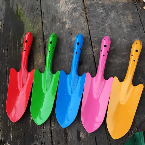 Miniatura 6 de Mini pala de mano de metal colorida, juego de paletas de herramientas de jardín para plantación de suelo de flores, excavación, trasplante, regalo