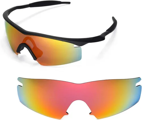 Miniatura 3 de Walleva lentes de repuesto para gafas de sol Oakley M Frame Strike Múltiples opciones disponibles (rojo fuego)