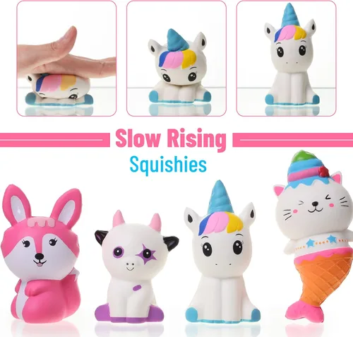 Miniatura 4 de Mr. Pen Squishies jumbo de levantamiento lento, paquete de 4, animales esponjosos, juguetes para apretar para niños