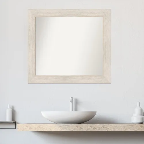 Miniatura 4 de Amanti Art Espejo personalizado, espejo de baño de madera dura, espejo de pared o espejo de tocador de baño sobre el fregadero (26 x 29 pulgadas)