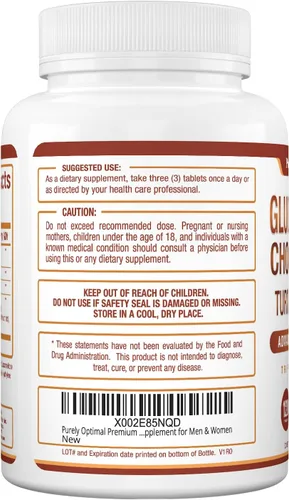 Miniatura 7 de Purely Optimal Suplemento MSM de glucosamina condroitina con cúrcuma y boswellia - Suplemento para articulaciones de sulfato de glucosamina