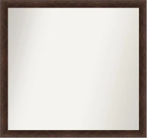 Miniatura 178 de Amanti Art Espejo de pared personalizado no biselado (24 x 27 pulgadas), marco estrecho de nogal chipre - varios tamaños personalizados - Espejo