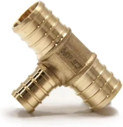 Miniatura 9 de Paquete de 2 accesorios de engarce de latón reductor Pex de 3/4 pulgadas x 3/4 pulgadas x 1/2 pulgadas, ASTM F1807, (PEX1807077-2PCS)