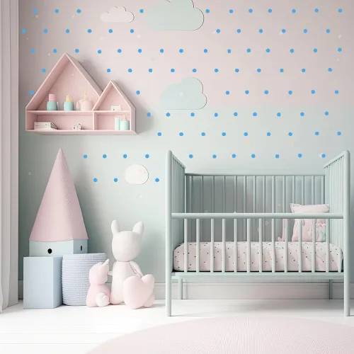 Miniatura 3 de Calcomanías de pared de puntos coloridos, juego de 9 calcomanías para despegar y pegar para habitaciones de niños, guardería y manualidades