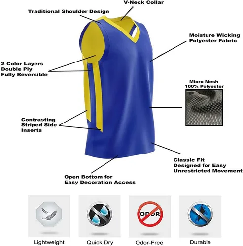 Miniatura 2 de Liberty Imports Camiseta de baloncesto atlética de malla reversible para hombre, individual para equipo Scrimmage