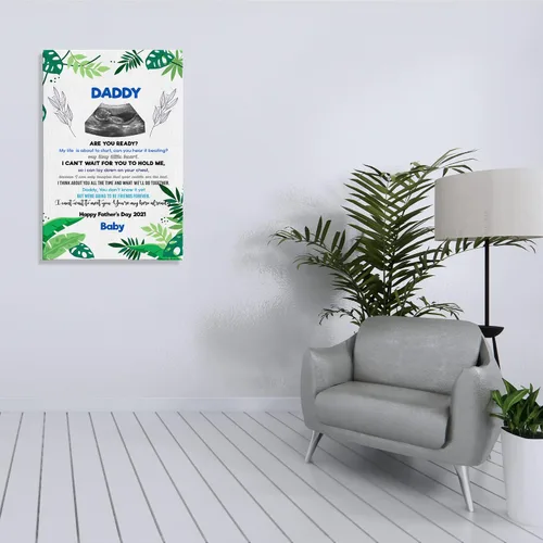 Miniatura 6 de Marco de fotos personalizado para el primer día del padre, foto de ultrasonido personalizado, póster de bebé, decoración de pared para papá por