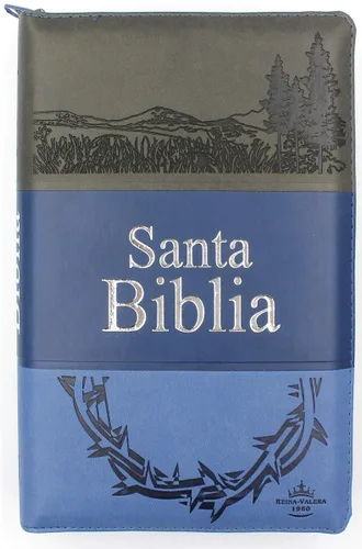 Miniatura 9 de Biblia RVR60 - Concordancia Amplia, Letra Grande, palabras de Jesus en Rojo, ziper, indice, tapa en imitacion cuero triotone azul y canto plateado