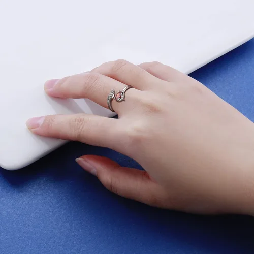 Miniatura 3 de Sterling Silver Fox Jewelry for Women - Inspirational Adjustable Animal Wrap Ring Stud Earrings Graduation Jewelry Gift for Teen Girls