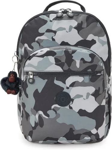 Miniatura 59 de Kipling Seoul - Mochila grande metálica para portátil de 15 pulgadas, Agua (Aqua Flowers)