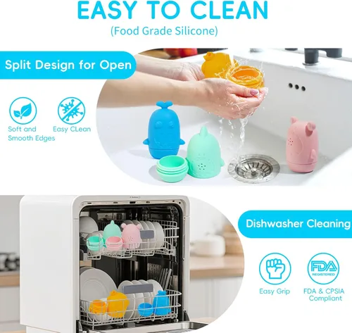 Miniatura 6 de Juguetes de baño para bebés de 1 a 3 años, 15 juguetes de baño sin moho para niños pequeños de 2 a 4 años, juguetes de mesa de agua para bañera