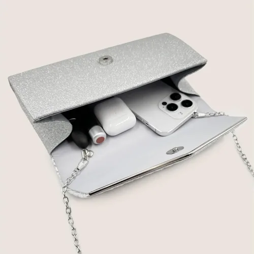 Miniatura 4 de Ornaous Bolso de noche con purpurina para mujer, bolso de mano formal brillante para baile de graduación, cóctel, boda