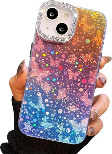Miniatura 62 de I-MGAE-IN-AR Funda compacta para iPhone 11, diseño de mariposa, marco de protección de lente de cámara con diamante 3D, bonitas fundas protectoras