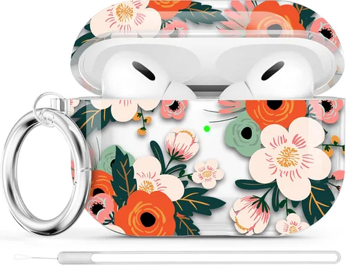Miniatura 13 de Maxjoy Funda compatible con AirPods Pro, funda con diseño de vaca clara para mujeres y niñas, bonita funda protectora suave con llavero compatible