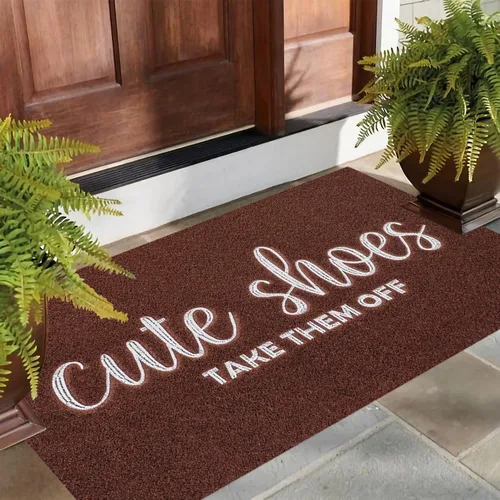 Miniatura 2 de Tapete de Puerta de Entrada de Bienvenida para Interiores y Exteriores, Tapetes de Entrada para Rascador de Zapatos, Lindos Zapatos Quítatelos