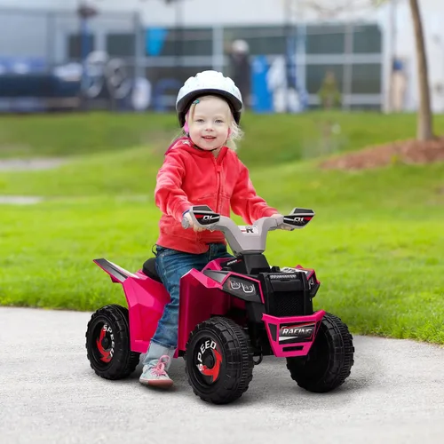 Miniatura 2 de Aosom vehículo ATV para niños, cuatrimoto de 6V con cuatro ruedas para montar, juguete para niños con función adelante y atrás, ruedas resistentes
