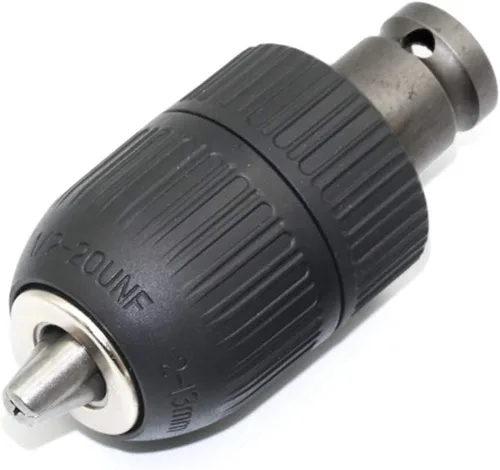 Miniatura 7 de Portabrocas sin llave de 2-13 mm, adaptador de conversión de cambio rápido con 1/2 pulgada de rosca 20UNF, adaptador hembra cuadrado de 12,7 mm