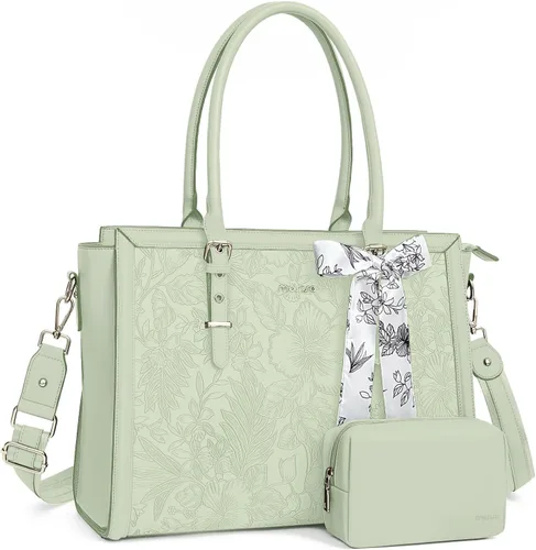 Miniatura 9 de MOSISO Bolsa para Portátil para Mujeres, 15.6-16 pulgadas Bolsa Tote de Piel Sintética Compatible con MacBook, HP, Dell, Asus Notebook, Bolsas