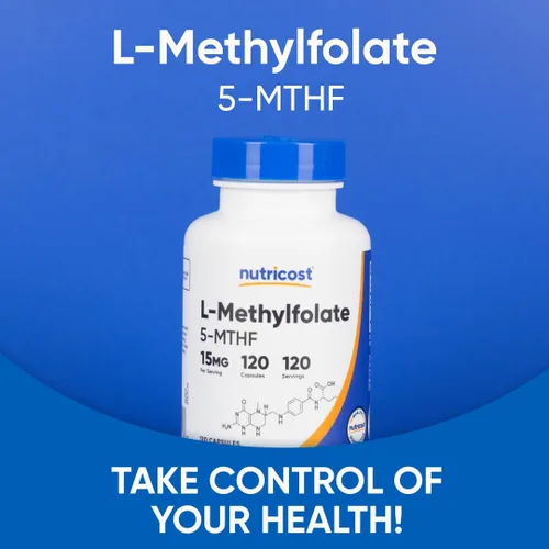 Miniatura 5 de Nutricost L-Metilfolato 15 mg, 120 Cápsulas (5-MTHF) - Vegano, Sin OMG, Sin Gluten