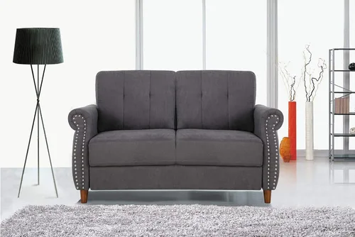Miniatura 15 de Container Furniture Direct Tapizado ultra moderno con botones capitoné en la parte trasera con brazos enrollados para sala de estar, galleta